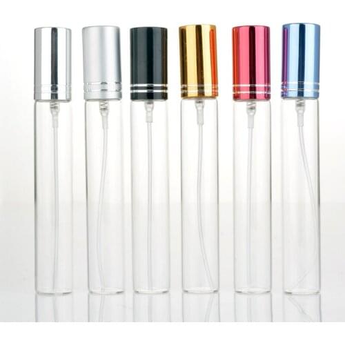 Wholesale 100Pieces/Lot 15ML Portable Colorful Glass Perfume Bottle With Atomizer Empty Cosmetic Containers For Travel