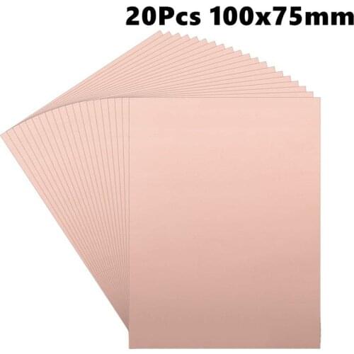 20Pcs 100x75mm Double-Sided Copper Clad Laminate PCB Circuit Board FR4 1.5mm Thickness DIY Prototyping PCB Board