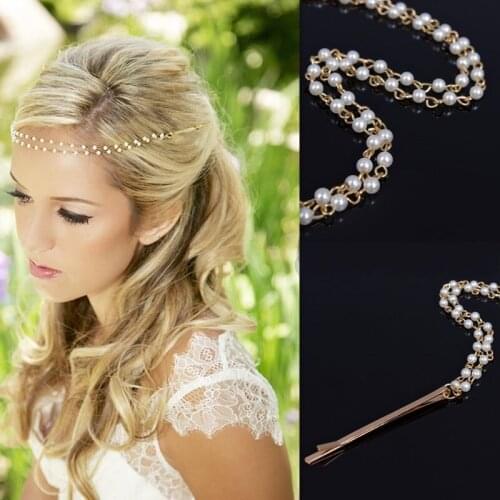 Bridal Headbands Pearl Wedding Hair Accessories Pearl Headband Handmade Hair Jewelry Women Headpiece