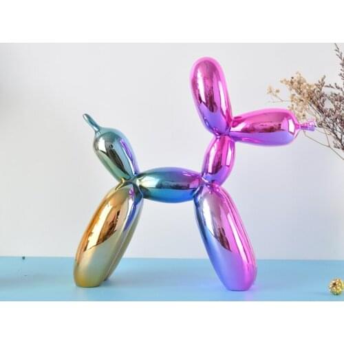BALLOON DOG SCULPTURE SHINY DECORATION MODEL ROOM LIGHT LUXURY EUROPEAN STYLE HOME DECORATION WINE CABINET ENTRANCE HOME