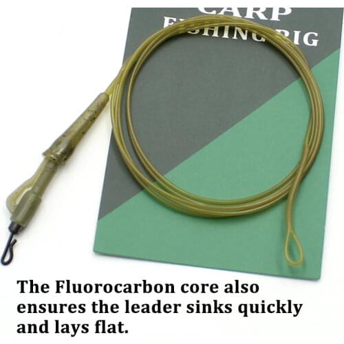 100cm Carp Fishing Carbon Ready Tied Hair Rig Fluorocarbon Line Group With QC Hybrid Clip Carp Line For Carp Fishing Accessories