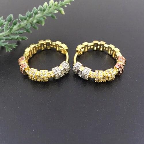 Vanifin Fashion Jewelry Geometry circle Small Round Micro Plated Party Romantic Earrings Banquet Daily