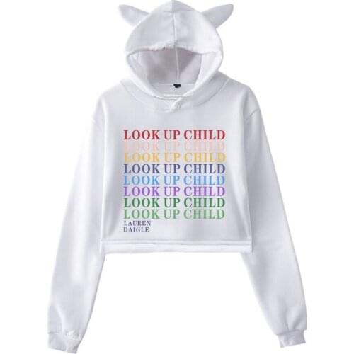 Lauren Daigle spring new Kawaii cat ear cotton hoodie casual all-match pullover loose hoodie comfortable short sexy hoodie tops