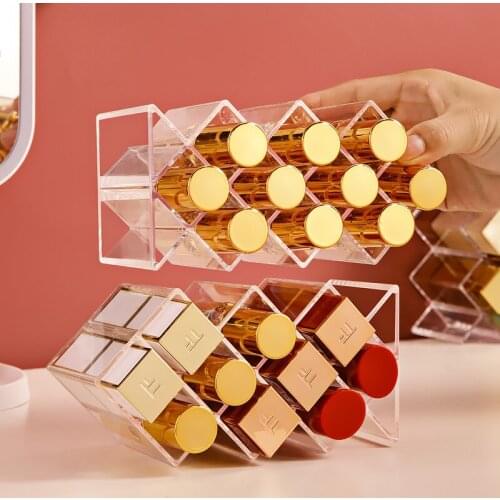 Lipstick Storage Box Desktop Finishing Storage Box Acrylic Dustproof Display Stand Cosmetic Storage Box Lip Glaze Lipstick