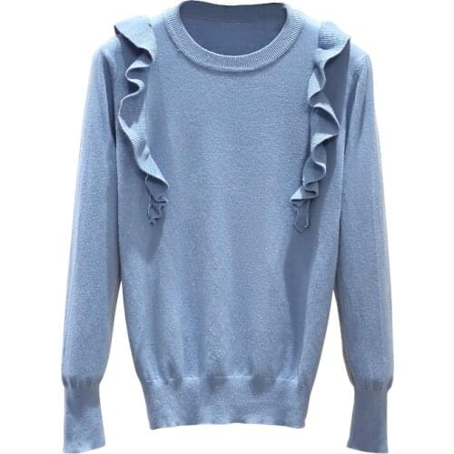 Ladies Knitted Sweater Women Pullovers Knit Jumper Spring Autumn Basic Women Sweaters Pullover Soft Slim Fit Top Knitwear Female