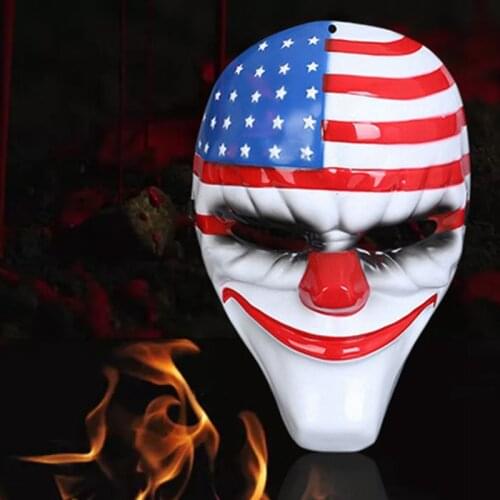 2019 Payday 2 Halloween Horrible Mask Dallas/Wolf/Chains/Hoxton Clown Masks for Masquerade Party Scary Clowns Mask