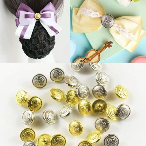 30pcs Preppy Style Gold&Silver 12mm Buttons Sewing Garment Accessories DIY Hair Bow Tie Materials Handmade Teddy Doll Clothing