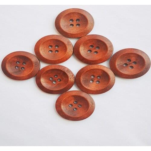 50 PCS Four-eyed wooden buttons for manual sewing accessories button shirts, shoes, sweaters, windbreakers decorative buttons