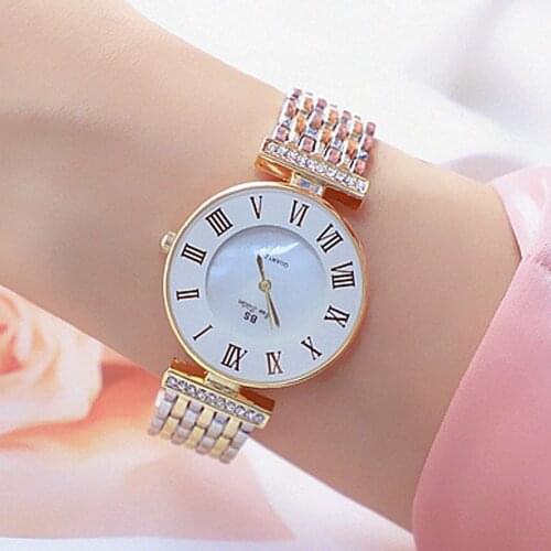 BS bee sister Roman Numeral Display Quartz Wristwatches Women Luxury Top Brand Watches Waterproof Stainless Steel Gift jewelry