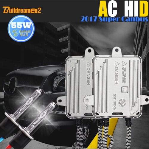 Buildreamen2 55W H1 H3 H7 H8 H9 H11 880 881 9005 9006 Canbus HID Xenon Kit AC Ballast Lamp Decoder 6000K Car Headlight Fog Light