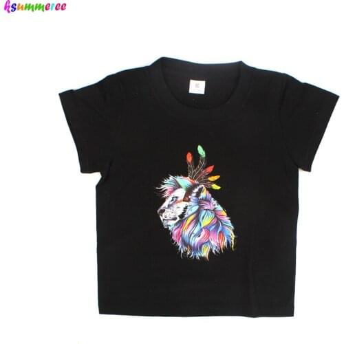Children Lion King Summer Clothing Kids Cotton Short Sleeve Tshirt Boys Girls Animal Print Tops Casual Comfortable