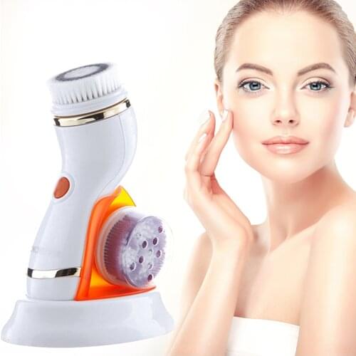 Electric Cleaning Brush Can Automatically Rotate Facial Massage Silicone Sonic Vibration MassagerRemove Blackheads and Acne