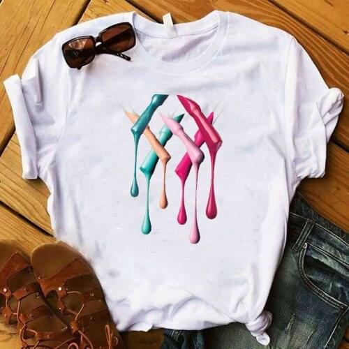 New 3D Finger Nail Print T shirt Women Fashion Top Tees Harajuku 90s Aesthetic Tshirt Female Tee Shirt Ladies Clothing