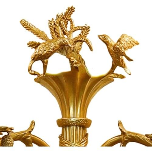 Graceful Antique Brass Golden Flower Candlestick Holder for Wall Lighting BF11-03261d