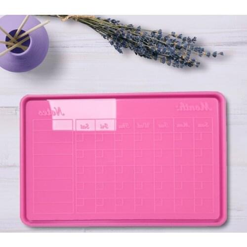 Calendar Recording Board Epoxy Resin Mold Fruit Tray Plate Coaster Silicone Mould Handmade DIY Crafts Casting Tools