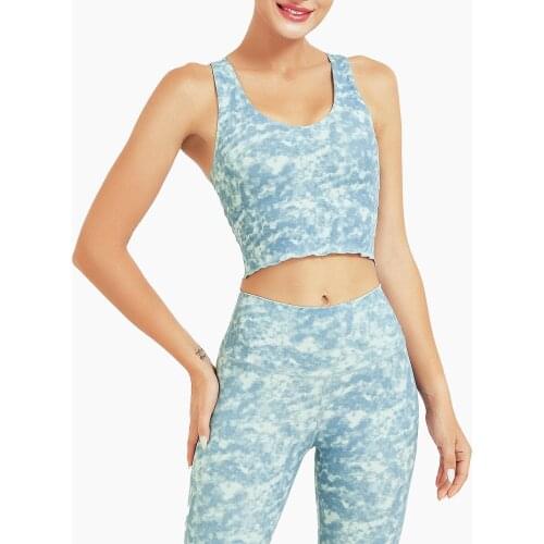 Camouflage Tie Dyed Yoga Suit Women Sexy Tight Sportswear Flounce Sport Tops High Waist Super Elastic Running Pants Fitness Suit