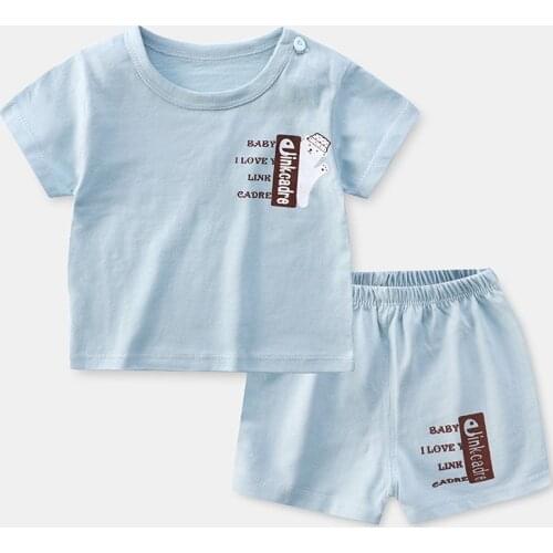 Infantil Set 6m-4y Baby Short Sleeve Suit Childrens Wear Two-piece Set Pure Cotton T-shirt + Shorts Baby Girl Clothes