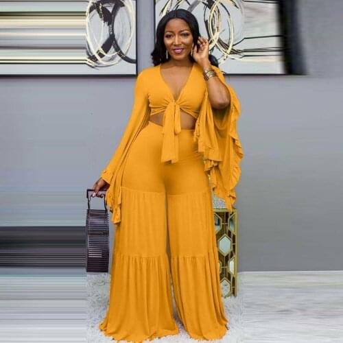 Plus Size Mother Of The Bride Suits 2 Pieces V Neck Chiffon Long Sleeves Ruffles Formal Prom Dresses Pants Suits