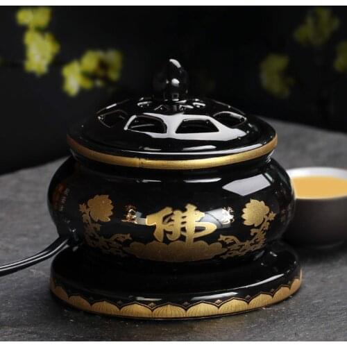 Charcoal Incense Burner Lotus Gothic Decor Incense Burner Ceramic Vaper Smoke Vintage Weihrauch Brenner Home Decorations AB50XX