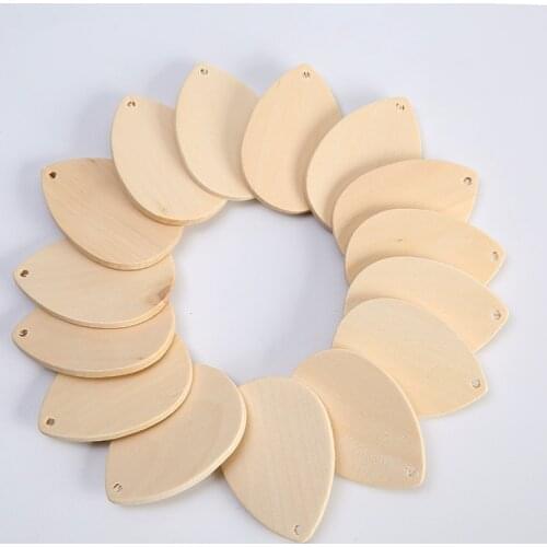 Missxiang new 57mm * 40MM DIY accessories water drop shaped grass wood chips log color painting pendant earrings women jewelry