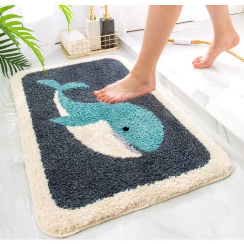 Cartoon Entrance Doormat TPR Rubber Bathroom Absorbent Mat Kitchen Non-Slip Area Rugs Mud-removing Sand-stripping Floor Carpet