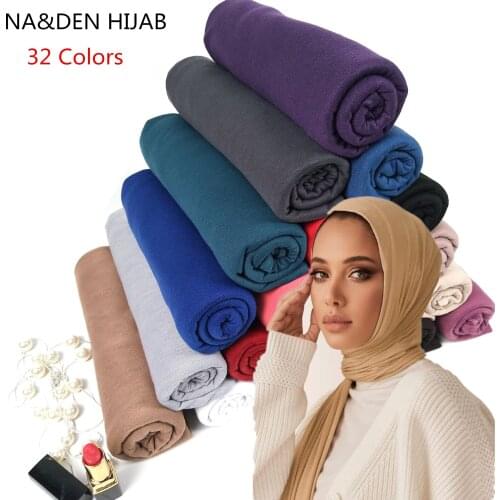180*85cm Muslim Hijab Jersey Scarf Soft Solid Shawl Headscarf foulard femme musulman Islam Clothing Arab Wrap Head Scarves