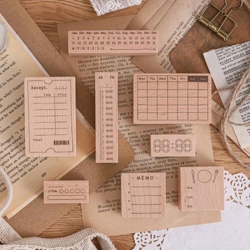 Vintage Item Calendar Memo Stamp DIY Wooden Rubber Stamps For Scrapbooking Stationery Scrapbooking Standard Stamp