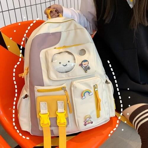 New Fashion Women Backpack Kawaii Mochila Cute Bookbag for Teenager Girls Waterproof Nylon Travel Rucksack School Bag Back Pack