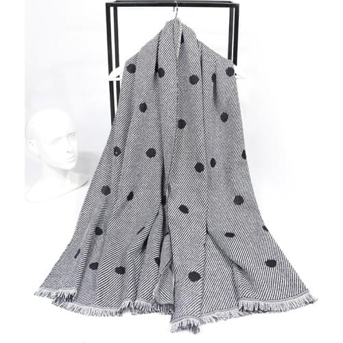 Thickening solid color Lattice dots soft women scarf cashmere scarves ladies shawl wrap autumn winter pashmina Unisex muffler