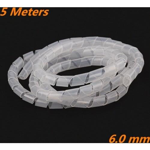 5/10M Spiral Wrap Sleeving Band Tube 6mm Cable Protector Line Wire Management Wrap for PC Computer Home Hide Cable Winding tube