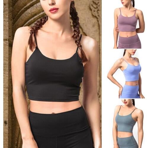Sports Bra for Women Non Slip Strap Padded Comfy Crop Tank Top Breathable Quick Dry A7