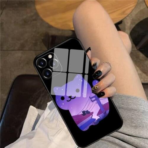 Neko Atsume Phone Case Glass Phone Case For iphone 12 11 Pro Max XS XR X 8 7 Plus SE2 Case