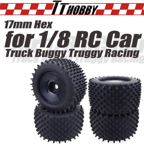 TTHOBBY 4PCS 1/8 Tires Wheels Monster Truck 155MM Tire Wheel 17mm Hex Rims Hub for RC Car Off-Road Buggy Truggy Traxxas 4WD