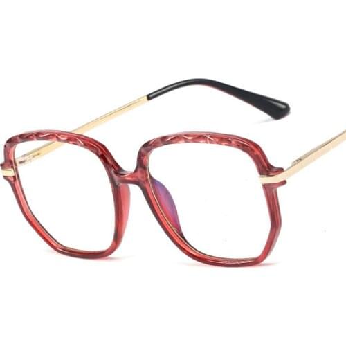 Veshion Plastic Titanium Anti Blue Glasses Frames Big Frame Women Optical Fashion Computer Glasses