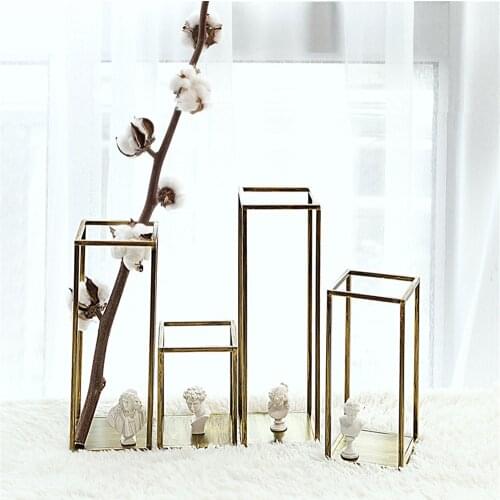 Vintage Silver Gold Metal Storage Tray Nordic Geometric Jewelry Display Trays Chic Ins Party Cake Dessert Rack Dry Flower Stand