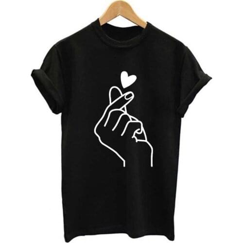 Women T-shirt Harajuku Love T Shirt Women Than Heart Ulzzang Graphic T Shirts Women Summer Short Sleeves Femme Clothes Black Top