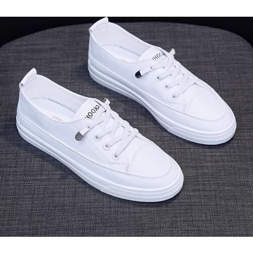Women White Shoes 2021 New Arrival Fashion Casual Platform Flats Breathable Comfort Skateboarding Vulcanized Sneakers