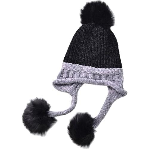 Womens hats Add velvet Fleece Inside Beanies Winter Hats for women Pompom Hat Female Twist pattern caps