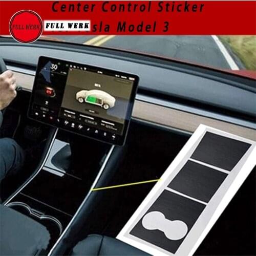 1 Set Car Center Control Panel Sticker Cover Decal Protector for Tesla Model 3 Interior Protector Accessories Carbon Fiber Look