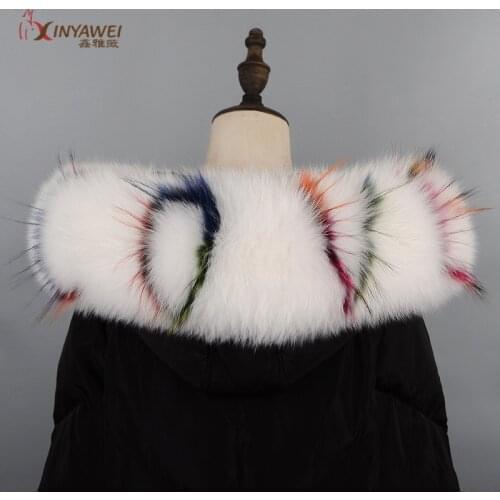 11 Colors Winter Raccoon Fur Collar Warm Scarf For Women Straight Coat Detachable Real Fur Fox Sarf Collar Accessories Chic Gift