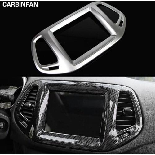3.5 Inch Screen Dashboard Console GPS Navigation Track Screen Panel Frame Trim For Jeep Compass 2017 2018