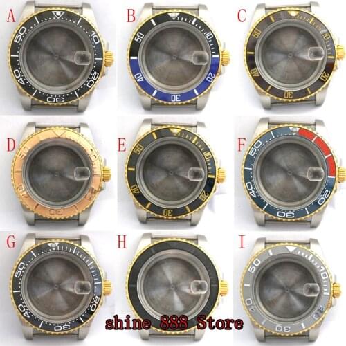40mm case fit ETA2836 NH35 NH36 Mingzhu DG2813 3804 Miyota8205 8215 821A movement Stainless Steel Sapphire Glass Rotating Bezel