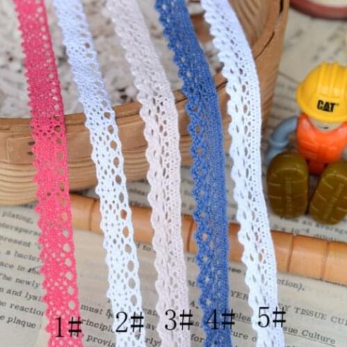 5 Meters/lot Width 1cm Colorful Cotton Lace Trim Ribbon Embroidered Lace Fabric Handmade DIY Clothes Sewing Craft Accessories