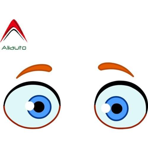 Aliauto Reflective Car Sticker Funny Cartoon Eye Decoration PVC Sunscreen Decal for Volkswagen Renault Opel Seat Skoda,16cm*7cm