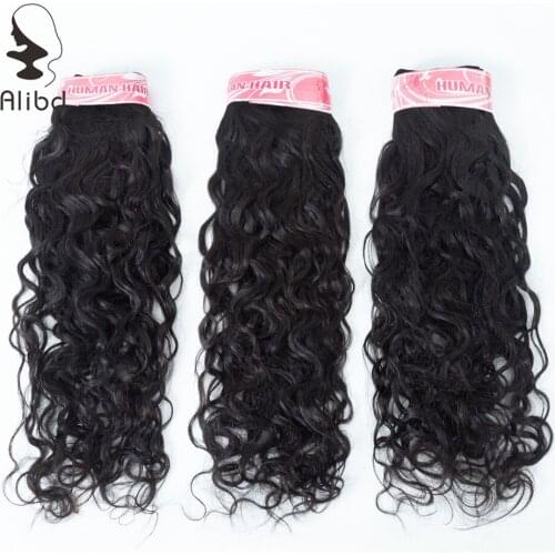 Alibd Water Wave Bundles 3pcs/lot Brazilian Human Hair Remy Hair Bundles Natural Color Free Shipping