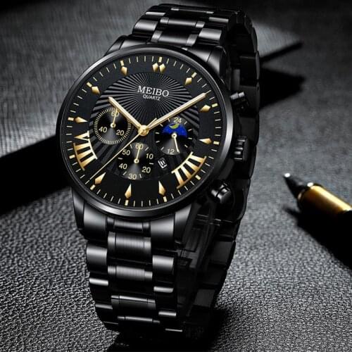 Top Men Luxury Watches Men Business Full Stainless Steel Watch For Mens Military Sport Quartz Watch Relogio Masculino Male Clock
