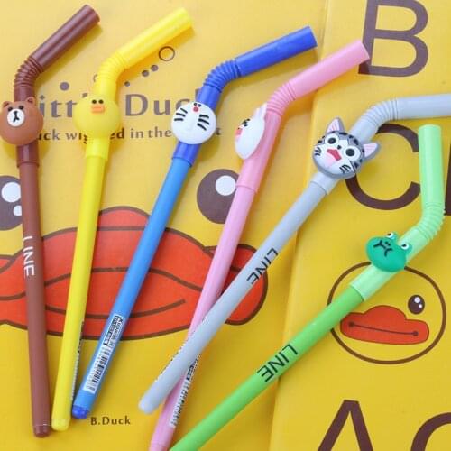 B4 cartoon animal pen refills 0.5mm black Straw other creative learning stationery student supplies factory direct wholesale