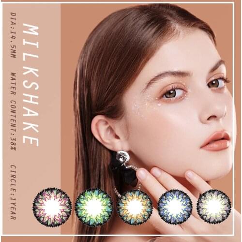 Color Contact Lenses for Eyes Christmas Colored Lenses Soft Super-Thin Natural Lenses Beauty Eyes Lenses Blue Brown