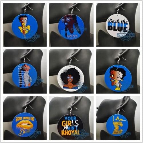 Free Shipping!!sigma Gamma Rho Wooden earrings