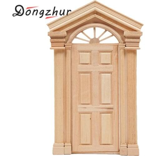 Dongzhur DIY Wooden 1:12 Dollhouse Door Miniaturas 1:12 Wooden Dollhouse Miniature 1:12 Toys For Kids Children Dropship